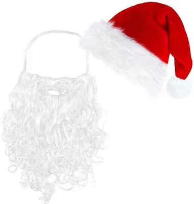 Obrázek produktu pro Kostým Santa Clause – čepice, vousy a maska pro muže a ženy