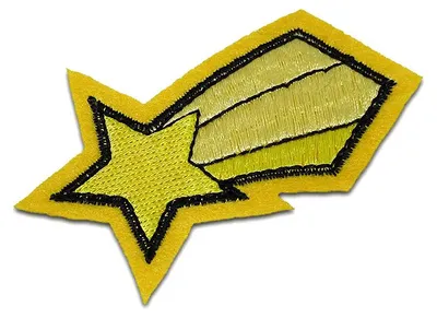 Produktbild von Sternschnuppe Stern - Aufnäher, Bügelbild, Aufbügler, Applikationen, Patches, Flicken, Zum Aufbügeln, Größe: 7 x 4,6 cm