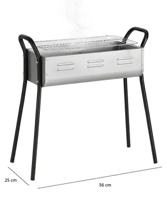 Produktbild von Holzkohlegrill Standgrill Höhenverstell 56x25x57 cm Edelstahl BBQ Garten Camping
