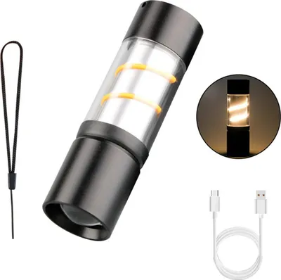 Produktbild von INF Mini LED Taschenlampe: Tragbar, Aufladbar für Camping & Notfälle Orange