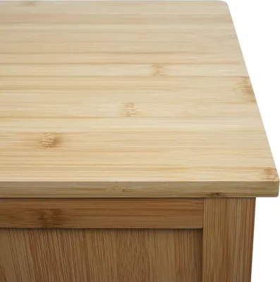 Zdjęcie produktu dla Szafka łazienkowa HWC-B18, komoda z półką, 4 drzwi bambus 100x50x30cm