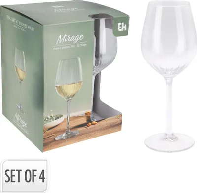 Immagine prodotto di Bicchieri da vino Mirage, capacità 380 ml, set da 4 pezzi – Trasparenti, H&L