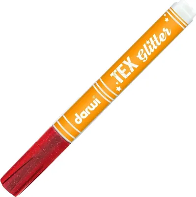 Zdjęcie produktu dla Darwi Tex Fabric Glitter Marker Pisak do tkanin Vermilion 6 ml 1 szt.