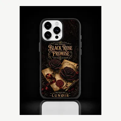 Produktbild von iPhone 16 Pro Hülle Handyhülle Schutzhülle Case mit schwarze Rose Motiv – LUNØIR ©