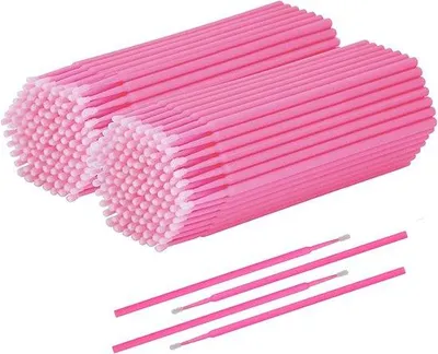 Produktbild von Famanu Microborsten für Wimpernverlängerung und präzise Reinigung - 200 Stück, rosa