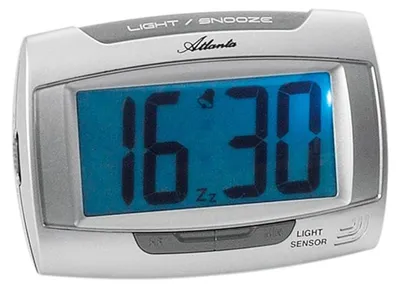 Image de Atlanta 1669/19 Réveil quartz digital argenté avec lumière Snooze Digital Weakers