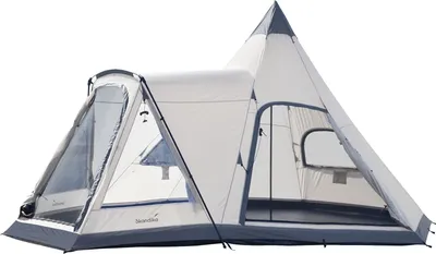Produktbild von Skandika Tipi Zelt Lavvu 460 Protect Plus| Zelt für 6 Personen, 3 m Stehhöhe, eingenähter Zeltboden, 3000 mm Wassersäule, UV 50+, Festivalzelt