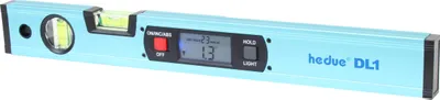 Produktbild von hedue® Digitale Wasserwaage DL1 - Wasserwaage 40 cm mit beleuchtetem LCD-Display, Neigungsmesser digital für Absolut- & Relativmessungen