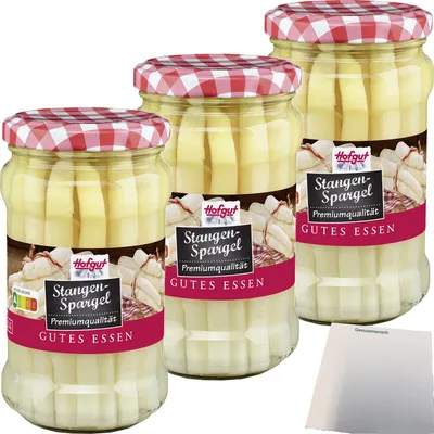 Produktbild von Hofgut Spargelstangen 3er Pack (3x314ml Glas) + usy Block