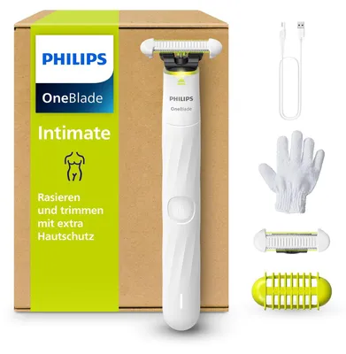 Obrázek produktu pro OneBlade Intimate pro ženy – nová a vylepšená varianta QP1930 34, určená k holení a zastřihávání s extra ochranou pokožky v oblasti bikin