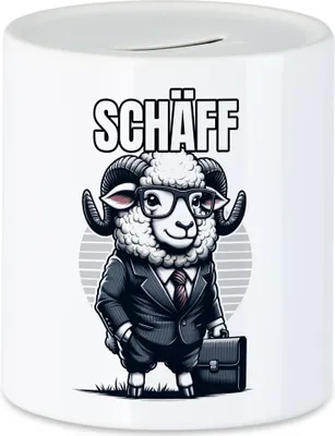 Produktbild von Schäff Schaf als Chef Design Spardose - Geschenkidee Büro Arbeit Humor Lustig