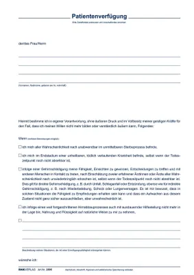 Produktbild von Patientenverfügung mit Betreuungsverfügung und Vorsorgevollmacht.
