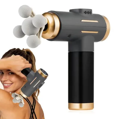 Produktbild von Massagepistole - Elektrische Faszienpistole - 11-in-1 - 99 Vibrationsstufen - Hochfrequente Vibration - Für Muskeln - Schwarz