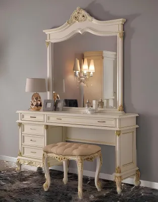 Immagine prodotto di Comò con specchio Comò consolle camera da letto barocco rococò in legno