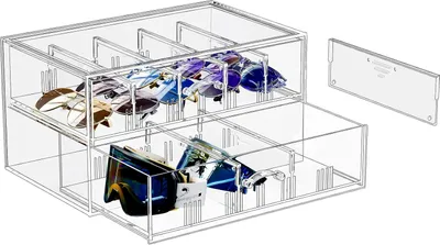 Image de Support à lunettes transparent avec compartiments pour plusieurs lunettes