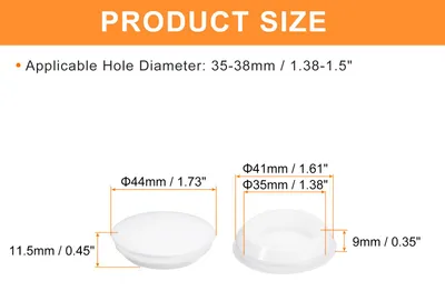 Produktbild von 4Stk. Silikonstopfen, Gummi Runde Einrasten Verriegelungslochstopfen fš¹r 35-38mm Loch, Lochstopfen Wasserdichter Lochstopfen fš¹r Metallrohr, M?bel-Endkappen-Eins?tze, Wei?