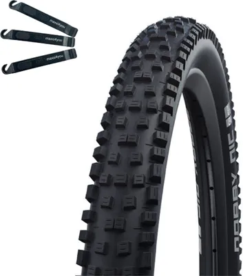 Produktbild von 1 x Faltreifen SCHWALBE Nobby Nic ADDIX Performance Fahrradmantel 70-584 (27,5 x 2,80) inkl. maxxi4you Reifenheber