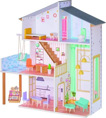 Obrázok produktu pre Holz Puppenhaus - 3-stöckig