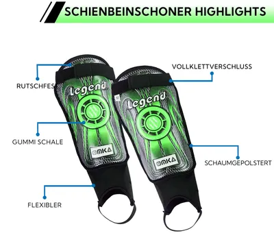 Produktbild von Legend Schienbeinschoner Schienbeinschützer Shin Guard Fußball Knöchelschutz, Größe:S, Farbe:Grün