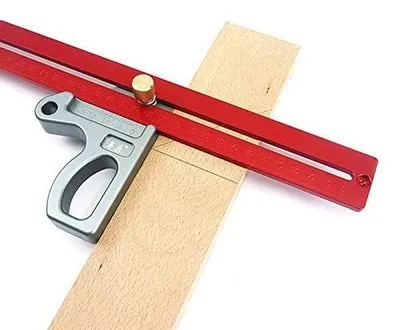 Produktbild von Omgoods - Winkelmesser/Geodreieck 45/90 Grad - Lineal - Messwerkzeug - Holzbearbeitung - Aluminiumlegierung - Leicht und robust - Messstab