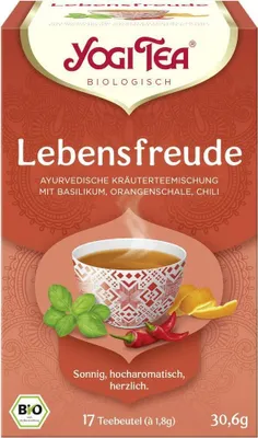 Produktbild von Yogi Tea,  Lebensfreude, 17 Teebeutel - 10er Pack (10 x 30,6g)
