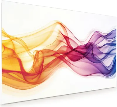 Produktbild von Küchenrückwand Spritzschutz Glas mit Motiv Farbige Wellen 40 x 40 cm