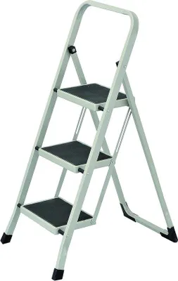 Obrázek produktu pro Žebřík – 3 příčky – ocel a guma – bílý