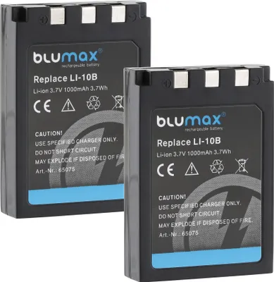 Produktbild von 2x Blumax Akku für Olympus LI-10B LI-12B C-770 UltraZoom 1000 mAh (3,7V)