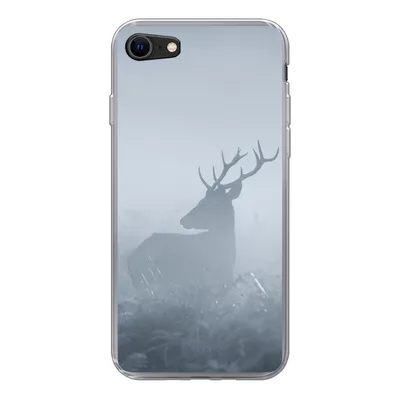 Produktbild von MuchoWow® Handyhülle Schutzhülle Hülle für iPhone 7 Hirsche - Nebel - Wald Silikon Softcase Handy Hülle - Kartenhalter