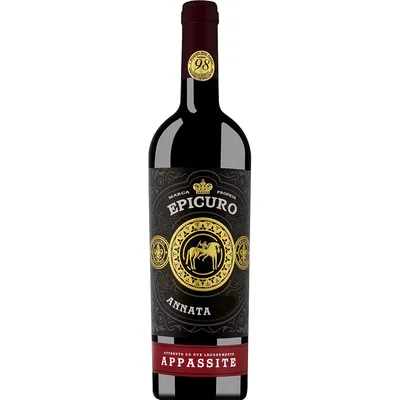 Immagine prodotto di Epicuro Appassite Rosso Passito intensi sapori di bacche mature 750ml