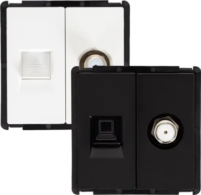 Produktbild von RJ45-Anschluss CAT 6 Internet + Satellit Modern Weiß