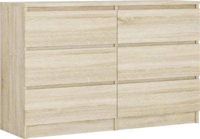 Obrázok produktu pre Komoda 6 zásuviek, farba: dub Sonoma, 120 x 78 x 39 cm