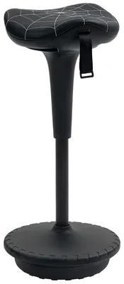 Produktbild von Stehhilfe Wackelhocker höhenverstellbar, Bürohocker ergonomisch Sattelsitz, Stehstuhl Kunststoff Schwarz  |  360° drehbar  |  65,5–83,5 cm  |  34x34x83,5 cm