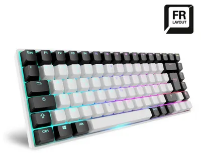 Image de Sharkoon SKILLER SGK50 S3 clavier Gaming USB AZERTY Français Blanc