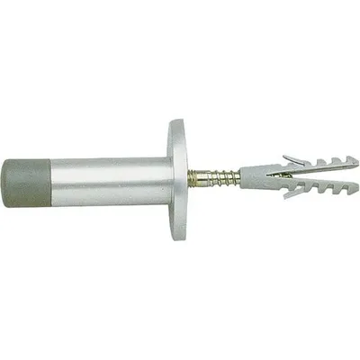 Produktbild von GRUNDMANN Wandtürpuffer - ø 20 mm, L= 120 mm, mit Gummikappe, silber eloxiert