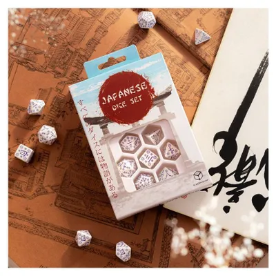 Imagen del producto de Japanese Dice Set Blue Star Lotus – Dados – Q-Workshop