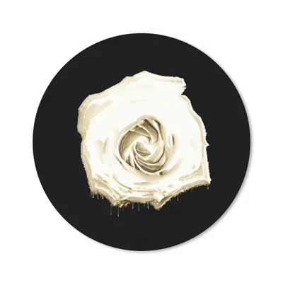 Produktbild von MuchoWow® Mauspad Mousepad Rose - Blumen - Weiß - Schwarz 50x50 cm - Mousepads - Maus Mat - Pad - Mausunterlage - Vinyl