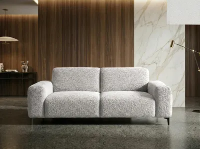 Produktbild von SOGNO 2-Sitzer Sofa - Kompakte Designer Couch aus Strukturstoff EGON 22 Weiß Modernes Sofa Elegantes 2-Sitzer Sofa SOGNO aus hochwertigem Strukturstof
