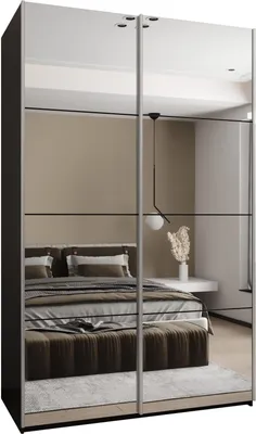 Produktbild von MEBLE KRYSPOL LUX 2 Schrank - 245,5x150x64cm - Schwarz, Schwarz, Silber
