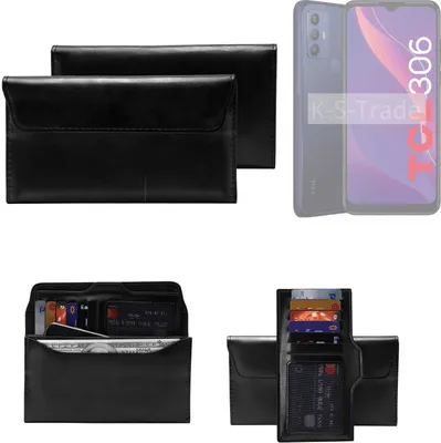 Produktbild von K-S-Trade Handy Hülle kompatibel mit TCL 306 Schutz Hülle Tasche Schutz Case Handytasche Kunstleder schwarz, 1x
