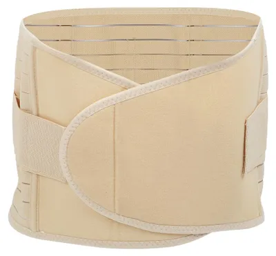 Image de Corset post-partum respirant pour femme, pour la récupération corporelle, bande abdominale, ceinture enveloppante, couleur chair, taille unique