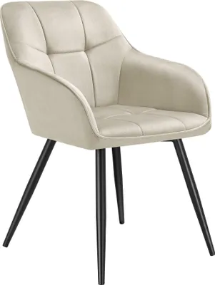 Image de Chaise MARILYN en velours - crème/noir, par pièce