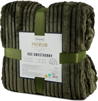 Produktbild von EUROFIRANY | Wohndecke - Decke - grüne Kuscheldecke - 200 x 220 cm - mit 3D-Streifenstruktur