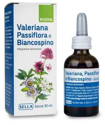 Immagine prodotto di Valeriana Passiflora E Biancospino Gocce 30 Ml