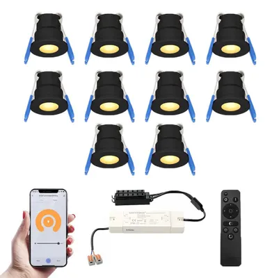 Produktbild von hoftronic Milano Smart LED Mini Einbaustrahler 12V 3W 200lm 2700K IP65 Schwarz
