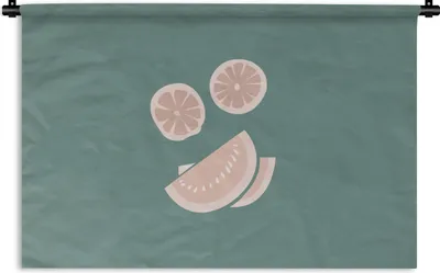Produktbild von MuchoWow® Wandteppich Wandbehang Sommer - Obst - Abstrakt 60x40 cm Tapisserie Dekoration Wandtuch - Wanddekorationen