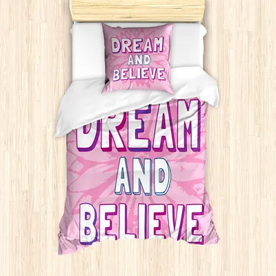 Produktbild von ABAKUHAUS Sprichwort Mantele, Motivphrasen, Milbensicher Allergiker geeignet mit Kissenbezügen, 135 cm x 200 cm - 80 x 80 cm, rosa, Weiß,