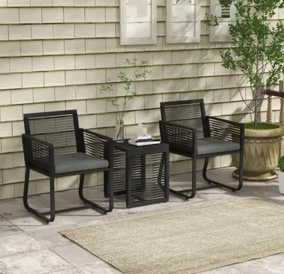 Produktbild von 3-teiliges Balkon-Set Terrassen-Set,Gartenmöbel-Set 53 cm x 57 cm x 77 cm