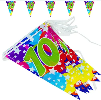Produktbild von Goodymax® 10. Geburtstag Wimpelkette "Bubbles" 6,8 m lang