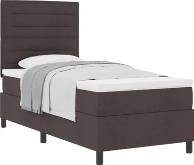 Produktbild von Boxspringbett mit Matratze Dunkelbraun 90 x 200 cm Stoff